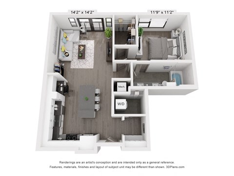 a 1 bedroom floor plan  sierra  2100 sq ft